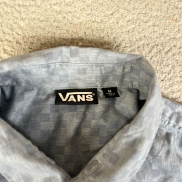 Lot of 2 Vans Shirt Men Medium Blue Red Plaid Button Pocket Surfer Skater School - Picture 7 of 16